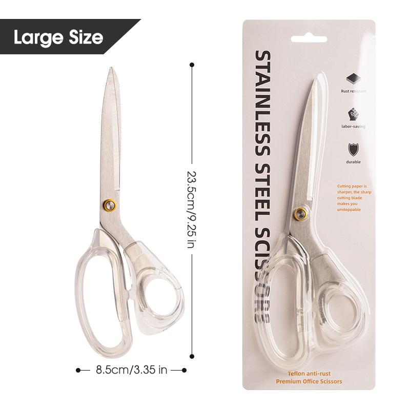 Асимметричные акриловые ножницы с прозрачной ручкой, острые, из нержавеющей стали, для кухни, офиса, резки бумаги, обрезки, шитья ZS-14