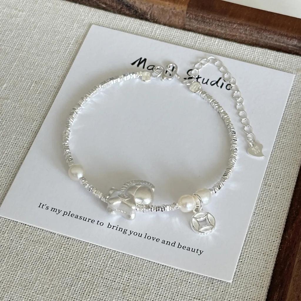 Broken Silver Butterfly Bracelet Women's Light Luxury Niche Exquisite All-match Sweet Simple Beaded Girlfriend Bracelet Personalized