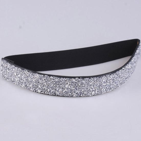 Женский ремень, регулируемая эластичная лента, блестящие стразы, широкая противоскользящая одежда, подходящая нескользящая узкая талия, платье, пояс, аксессуар для одежды