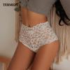 Новые трусики, женское кружевное нижнее белье, сексуальные трусы с высокой талией, трусы-стринги с вышивкой, однотонное прозрачное женское белье