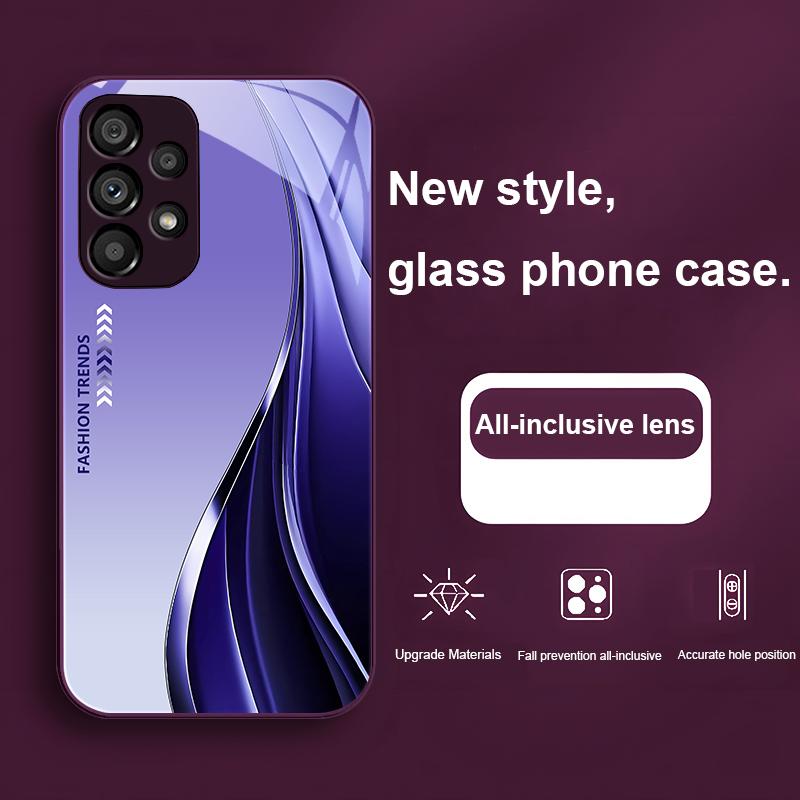 Модные тренды Зеленый Для Samsung Galaxy S24 Plus S20 21 FE S23 Ultra S8 9 A70 72 73 50 51 52 53 Закаленное стекло Чехол для телефона