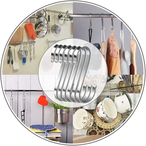 TOUFEIYUAN S-Shaped Hooks, 304 Stainless Steel, Anti-Rust, Non-Slip, for Wall, Bathroom, Storage, Closet, Kitchen, and More, Rust-Resistant, Set of 10