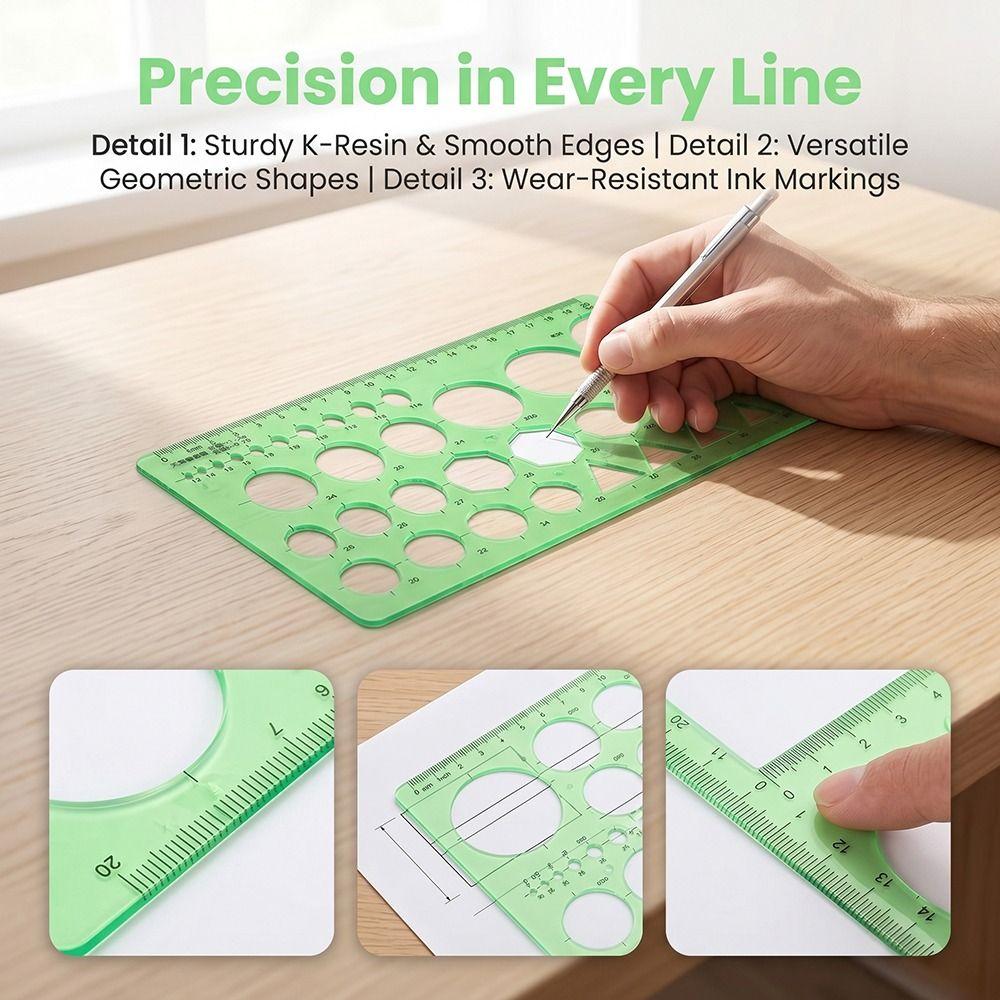 4Pcs Clear Circle Template Geometric Drawing Professional Plastic Oval Stencil High Transparency Multifunctional Drafting Tool