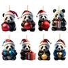 Creative Acrylic Panda Pendant Christmas Tree Ornament Ball Keychain Gift Decor