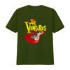 Винтажная Рок-группа The Ventures Красный Принт Электрогитары Повседневная Футболка винтажная Стирка уличная Модная удобная Унисекс