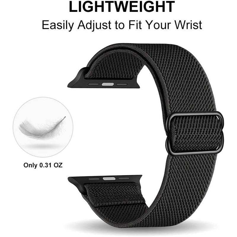 Эластичный нейлоновый ремешок Solo Loop для Apple Watch Series 6/5/4/3 SE, регулируемый эластичный плетеный спортивный эластичный ремешок для iWatch 40 мм 44 мм