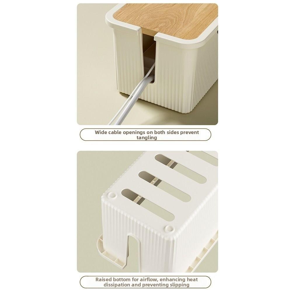 With Lid Cable Storage Box Dustproof Power Strip Organizer Wire Management Case Dormitory