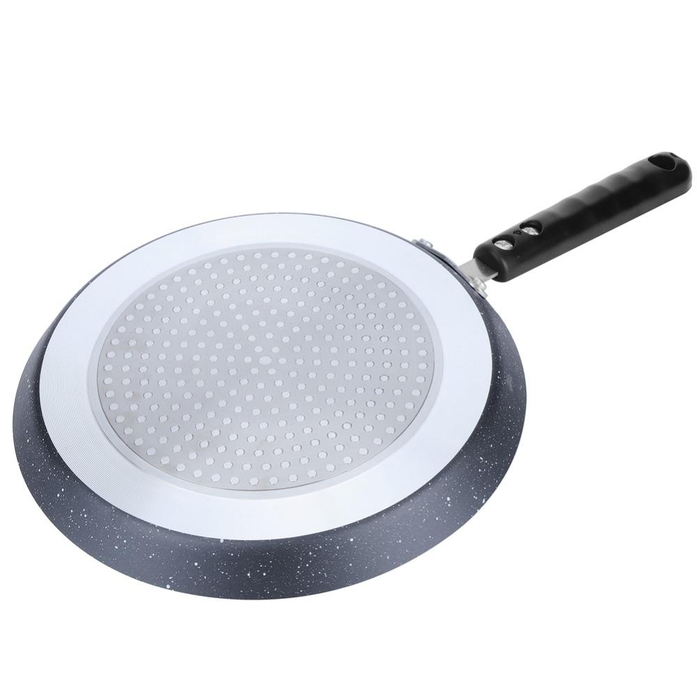 Round Shape Nonstick Crepe Pan Aluminum Alloy Flat Skillet Pan Pancake Egg Pizza Tortilla