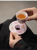 Su's Ceramic Enamel Color Palace Style Ceramic Personal Tea Cup Tea Tray Gift Box Accompanying Gift (Pink)