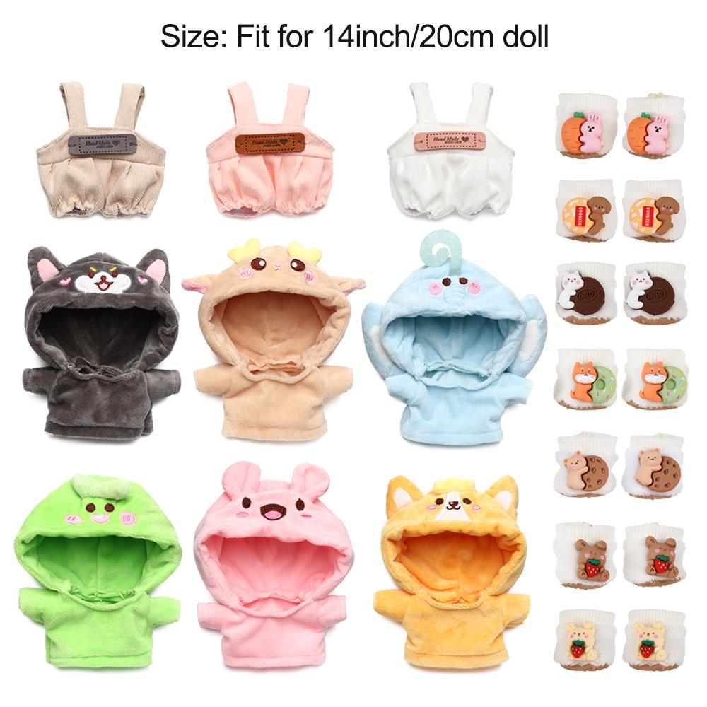 Accessories Playing House Cartoon Plush Shoes Doll Clothes Mini Animal Hoodies Suspender Pants