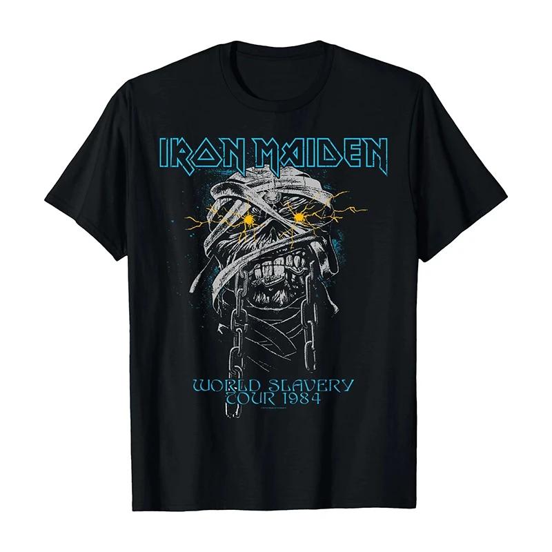 Iron Maiden Iron Maiden Группа Рок Панк Американский Винтаж Футболка Хип-Хоп Топы Мужские Свободная Оверсайз Футболка Унисекс Футболка Одежда
