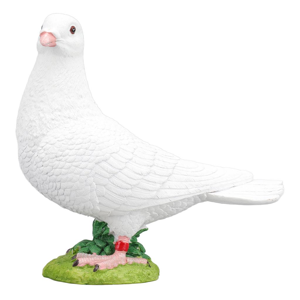 Artificial White Doves Ornament High Simulation Resin White Feather Birds Ornaments for Garden Home Decoration Head