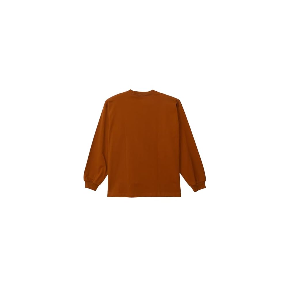 Long-sleeved T-shirt, crew neck, 100% cotton, relaxed fit, one-point logo embroidery, long-sleeved