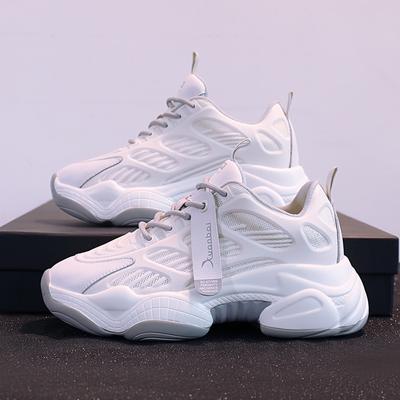 Высококачественные кроссовки для девочек, летние дышащие сетчатые туфли, легкие туфли на плоской подошве с внутренним увеличением, повседневная спортивная обувь на толстой подошве для женщин