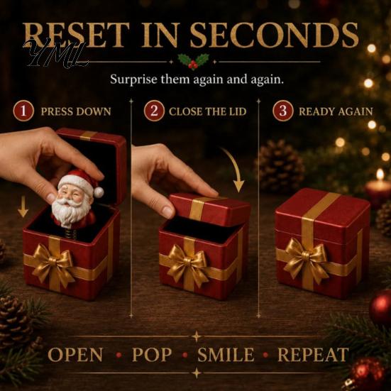 Игривое настольное украшение для дома, Рождественская волшебная pop-up подарочная коробка, Милый олень Санта-Клаус Пряничный человечек, Шутка, Уникальный праздничный сюрприз, Многоразовое, На пружине