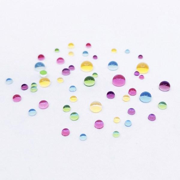 May Brown Color Mix Glass Bead Nail Stone MS0302, Mixed Colors, 1 Set