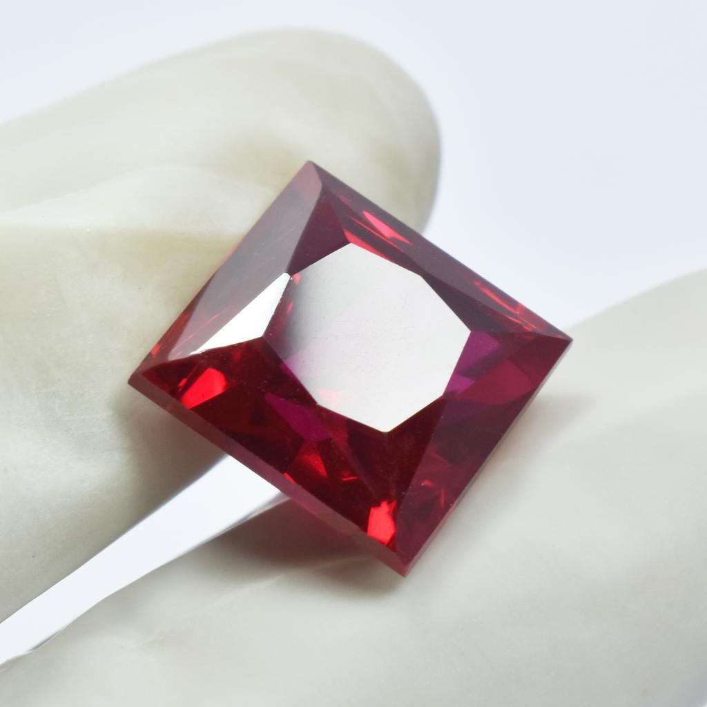 Natural Red Ruby Loose Gemstone World Unique Square Cut 16.45 ct for Jewelry Making and Crafts