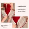 Velvet Embroidery Lace Bunny Girl Lingerie Set - Seductive, See-Through Christmas Uniform