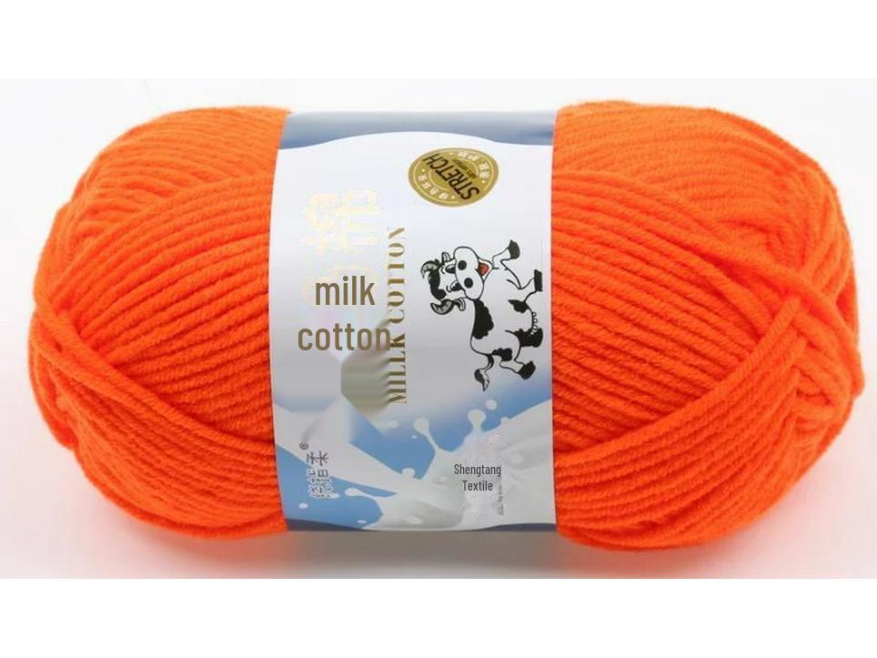 Комплект из 5 нитей детской шерстяной шапки и шарфа из молочной хлопковой пряжи средней толщины, ручная работа