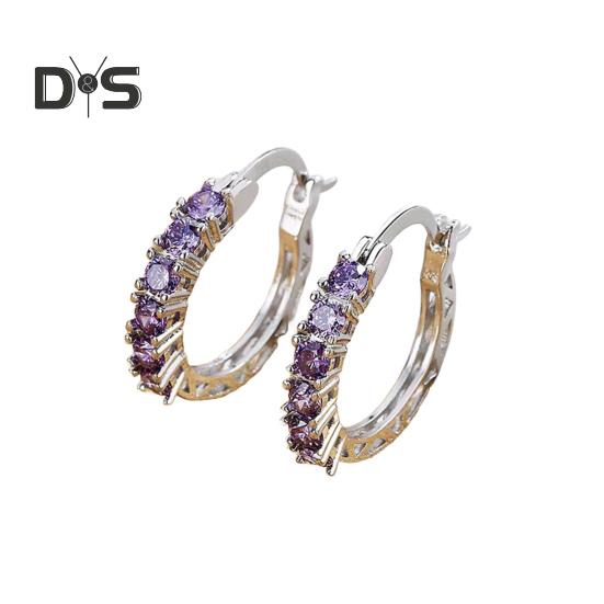 Серебряные серьги-кольца для женщин Серьги-кольца с кубическим цирконием на День матери Подарки на годовщину, день рождения