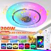 200W AC180-265V RGB Dimmable Music Ceiling Lamp Ceiling Lights for Home Bluetooth Speaker Ceiling Light With Remote&APP Control