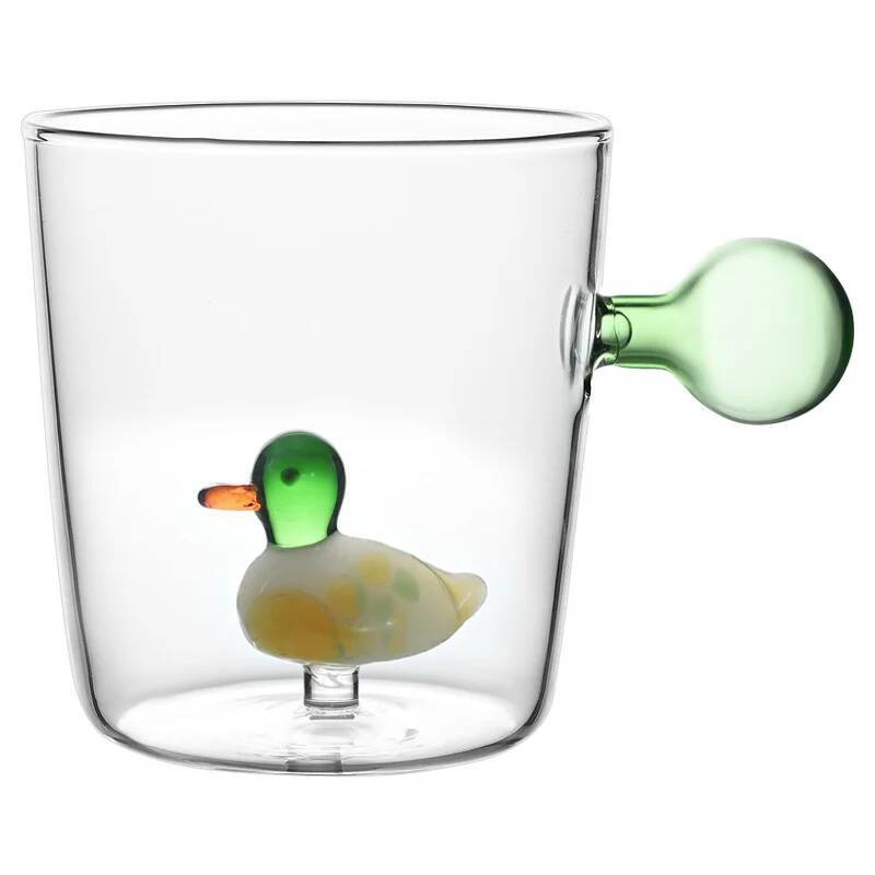 Cute Glass Cup Italy Famous Design Animal Glassware Drink Tumbler Milk Water Teacup 300ml Clear Niche Coffee Mug Dropshipping