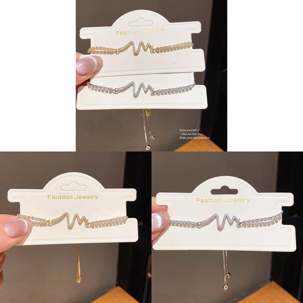 Браслет-подвеска в форме сердца из циркона со сверкающими камнями для женского модного аксессуара