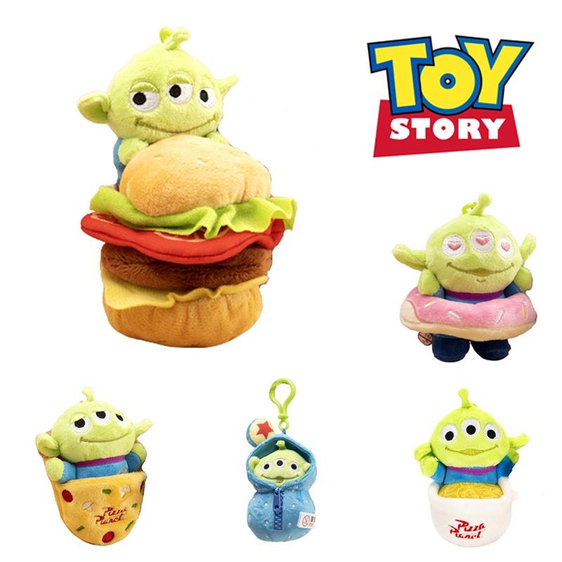 Disney Toy Story Alien Plush Doll Pendant Doughnut Hamburger Keychain Kid Gift