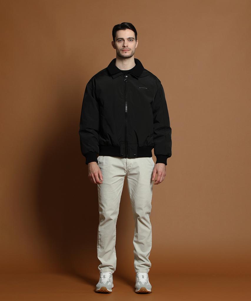 Panicale Black Duck Down Double Collar Blouson Jacket