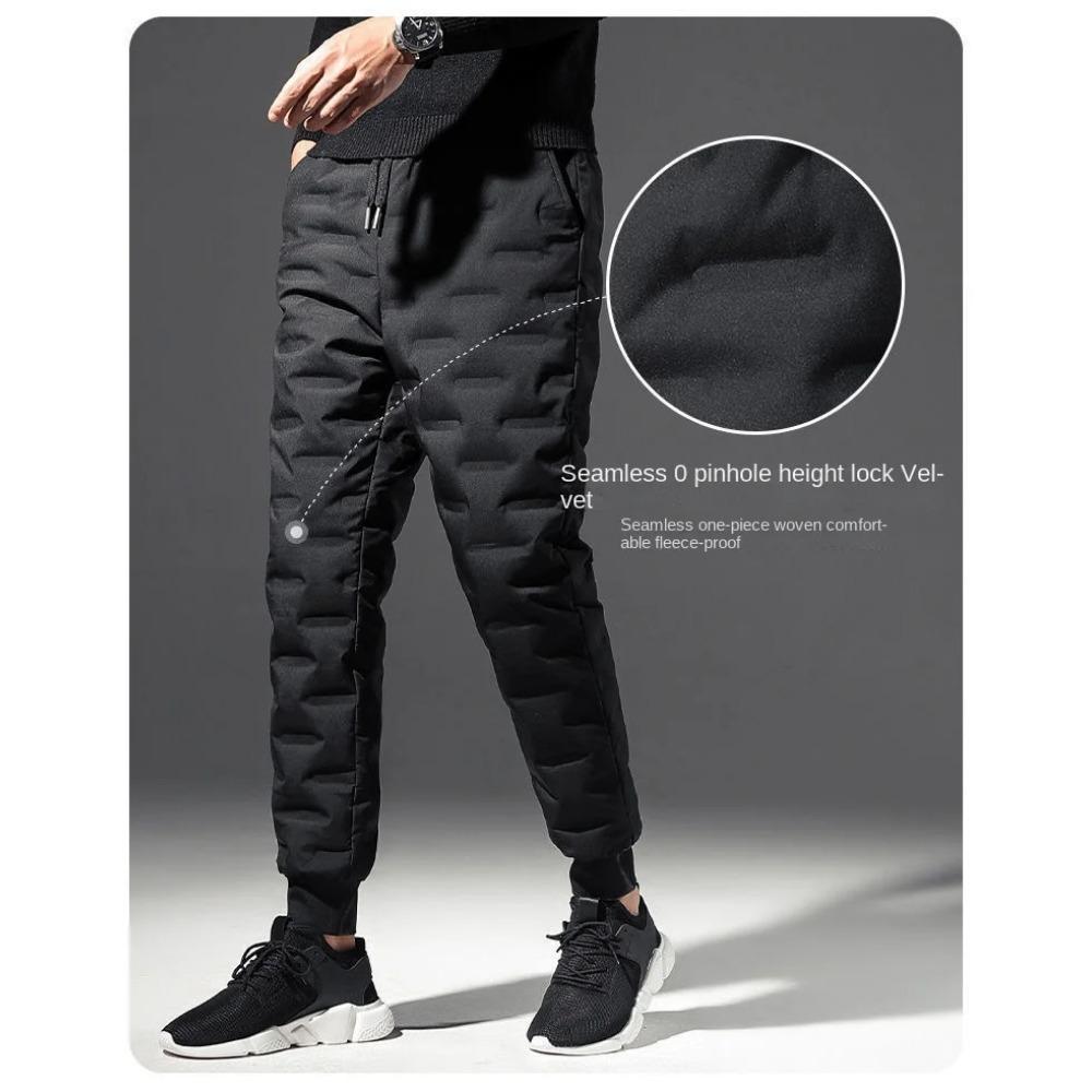 Брюки на теплом пуху, 90% белый утиный пух, утепленные зимние теплые пуховые брюки, мужские брюки для бега, спортивная одежда, спортивные штаны для любителей