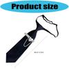 Pre Tied Tie With Metal Heart Rhinestone Design Classic Black Necktie For Business Casual Wear Easy Adjustable Alloy Buckle