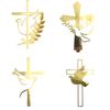 10pcs Religious Crossed And Doves Cake Decoration Insert For Birthday Party Christening Event Decorative Cake Toppers
