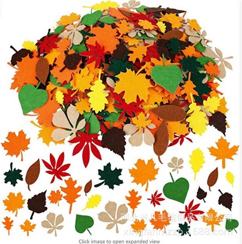 Сделай сам к Дню благодарения фетровый кленовый лист с 52 листьями - Детская самоклеящаяся игра и пасхальное украшение