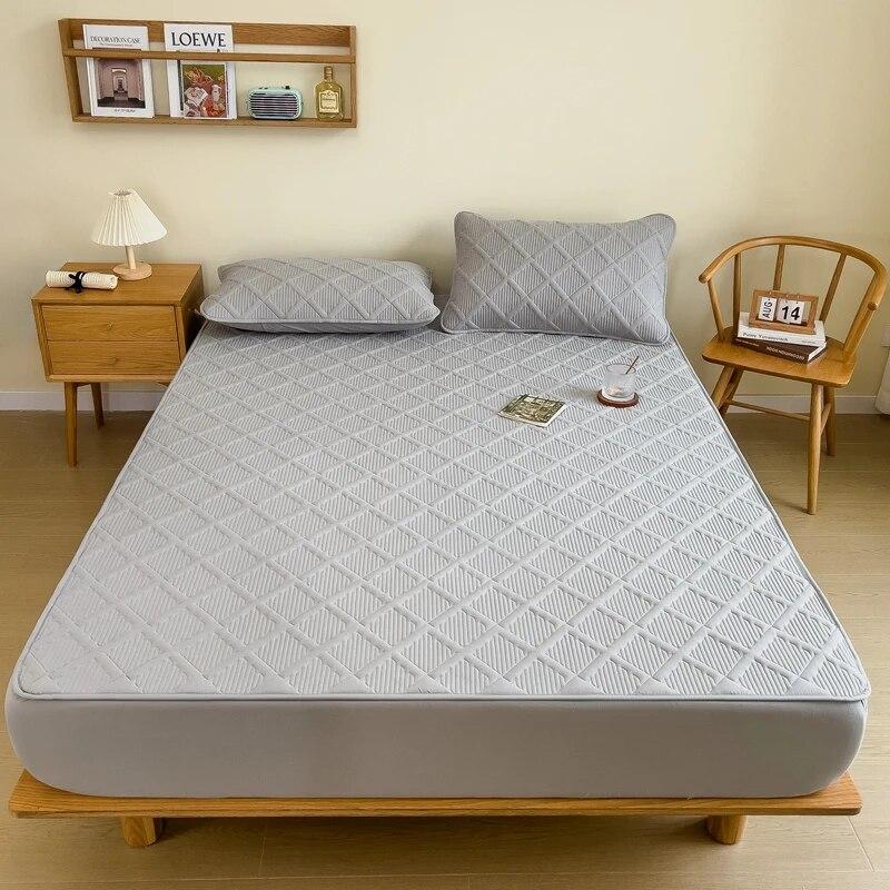 Хлопковый утолщенный наматрасник, антибактериальный, против клещей, простыня, постельное белье для двуспального размера King Queen, наматрасник