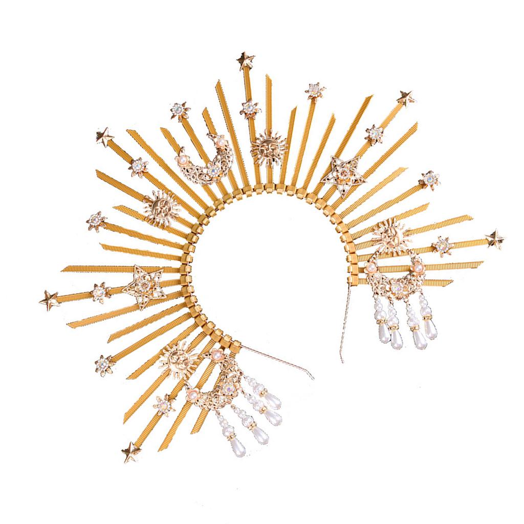 Elegant Halo Goddess Headpiece Glamorous Goddess Inspired Headband Dainty Hair Adornment For Weddings And More