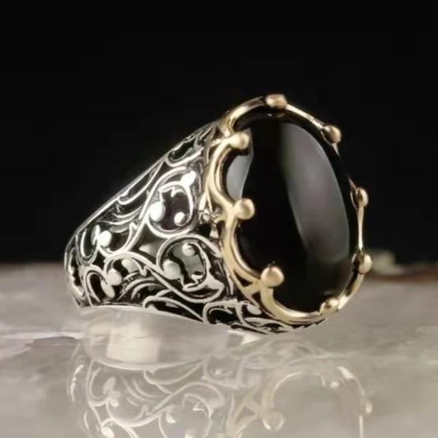 Мужское роскошное кольцо с инкрустацией изумруда, индивидуальное ретро-властное кольцо с сапфиром из драгоценного камня для посещения банкета, вечеринки, деловые украшения