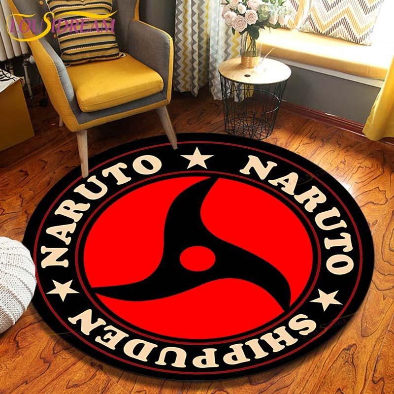 Круглый ковер в стиле аниме «Наруто», напольный коврик для спальни, фланелевый ковер с животными, противоскользящий детский игровой коврик, декоративные коврики для детской комнаты