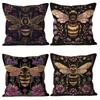 Home Decor Pillowcase Mystical Vintage Bee Pattern Print Bedroom Living Room Sofa Decorative Cushion Cover