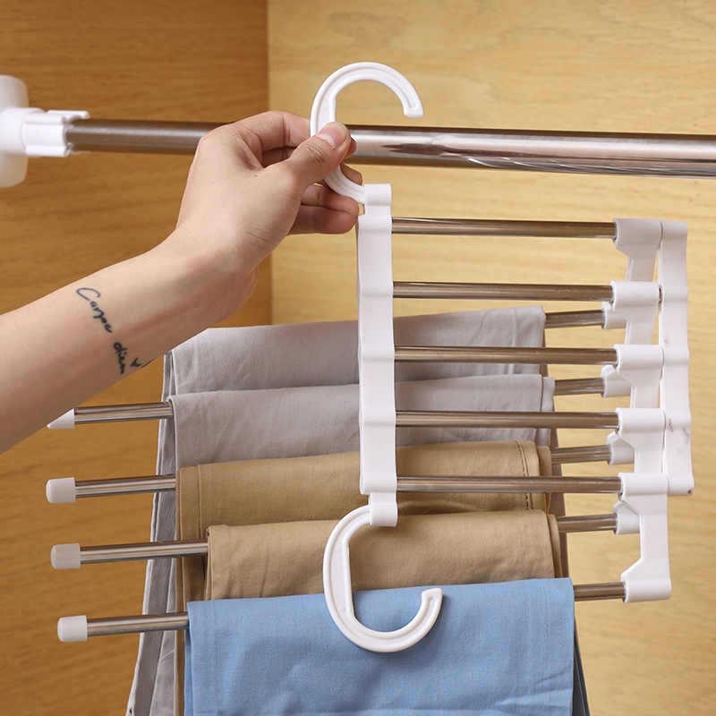 Telescopic Multi-layer Pants Hanger - Folding Magic Clips for Wardrobe Storage