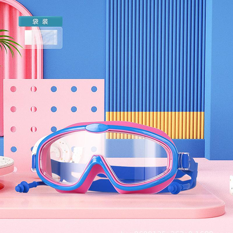 Детские очки, водонепроницаемые и противозапотевающие очки HD для мальчиков, комплект очков для плавания в большой коробке для девочек, комплект детских очков