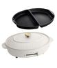 Плита BRUNO Oval Hot Plate Half Plate Small Yakiniku Температура Easy To For 1 2 3 Белый 1704398 Набор, кастрюля, многофункциональная, стильная, крышка, 1200 Вт, регулировка,