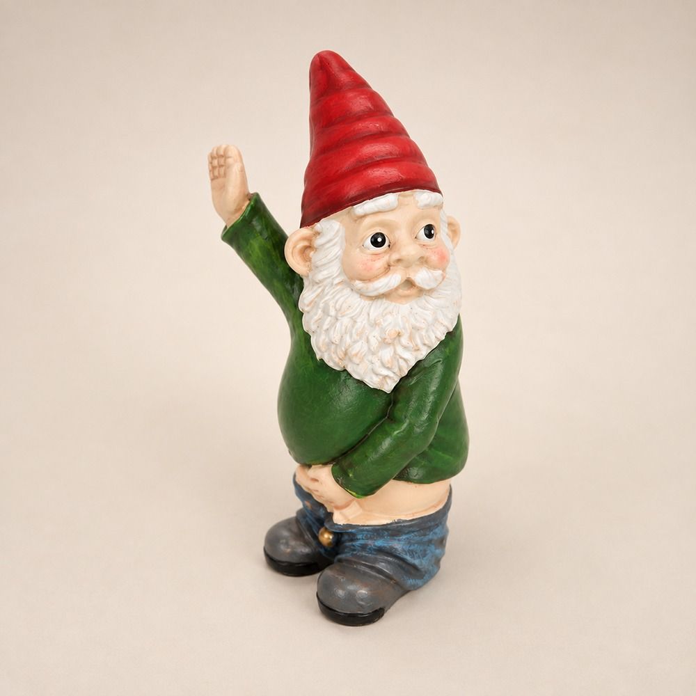 Resin Urinating Gnome Statue Garden Crafts Dwarf Sculpture White Bearded Old Man Sculpture