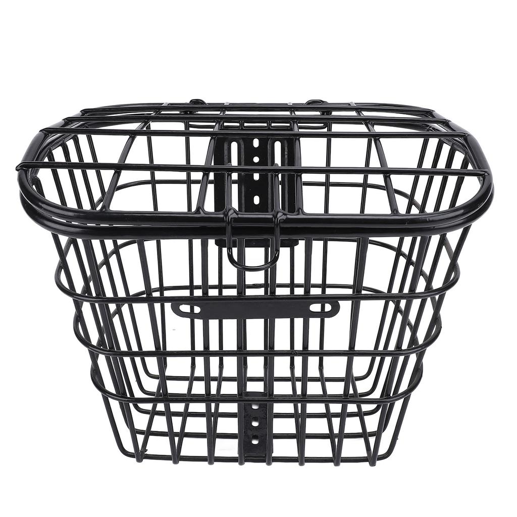Корзина для велосипеда с черной подкладкой, водонепроницаемая металлическая передняя корзина для хранения велосипеда для электровелосипеда