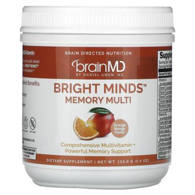 Bright Minds™ Memory Multi, вкус апельсина и манго, 153,6 г(5.4 унции)