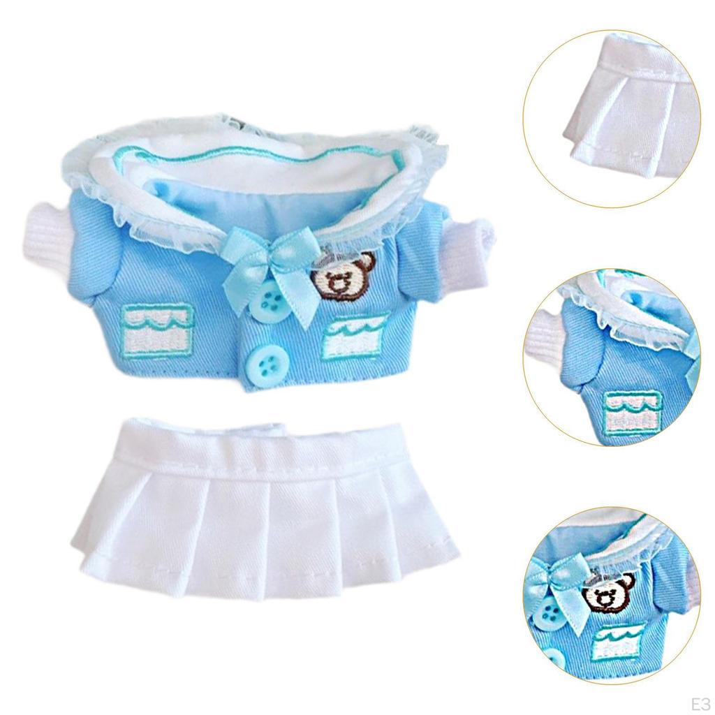 15 Cm Plush Doll Wardrobe with Skirt And Accessories