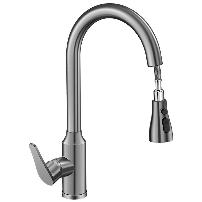 TLXT Gunmetal Pull-Out Kitchen Faucet
