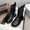 Модные осенне-зимние ботинки из искусственной кожи на платформе для женщин, модные женские туфли с мягкой подошвой, дизайнерские увеличенные мотоциклетные ботинки для женщин