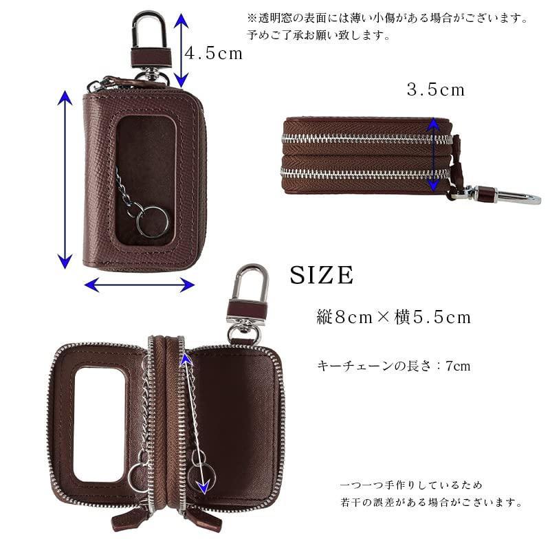 [MERCOLEDi] Чехол для ключей мужской женский смарт-ключ совместимый смарт-ключ чехол для ключей вмещает 2 натуральная кожа с прозрачным окном темно-синий