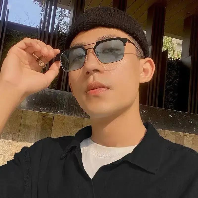 Fashion Men's Near Sight Sunglasses Women Popular Square Frame Myopia Eyeglasses Travel Outdoor Vacation Anti-UV Sun Glasses