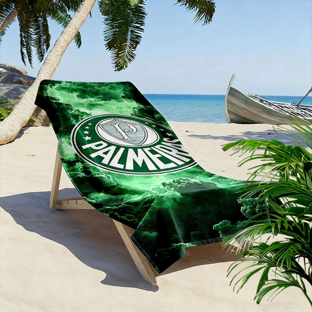 Green Palmeiras Logo Beach Towel A must-have beach towel for beach travel